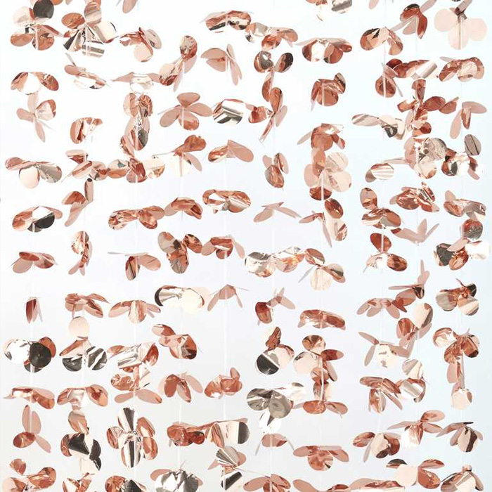 Blomster Gardin i Rose Gold - Festlig Dekoration