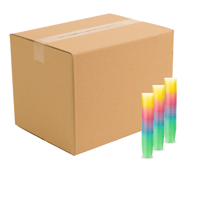 Farvet Genanvendelige Plastik Shotglas - 800 stk.