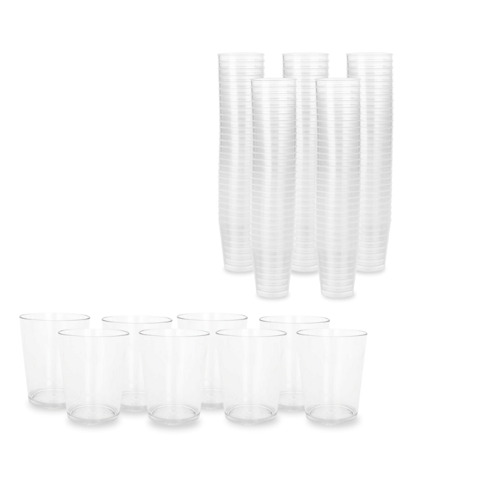 Genanvendelige klare plastik shotglas - 100 stk.