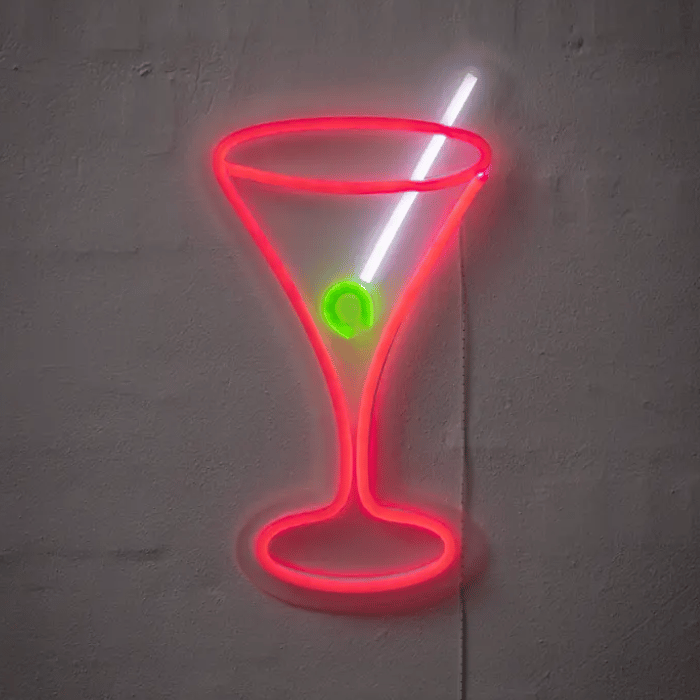 Cocktail Neon LED Skilt - Lysende Dekoration til Fester