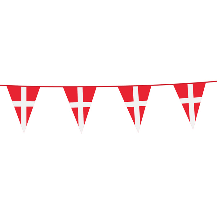 Dannebrog 20x30   Flagguirlande 10 Meter