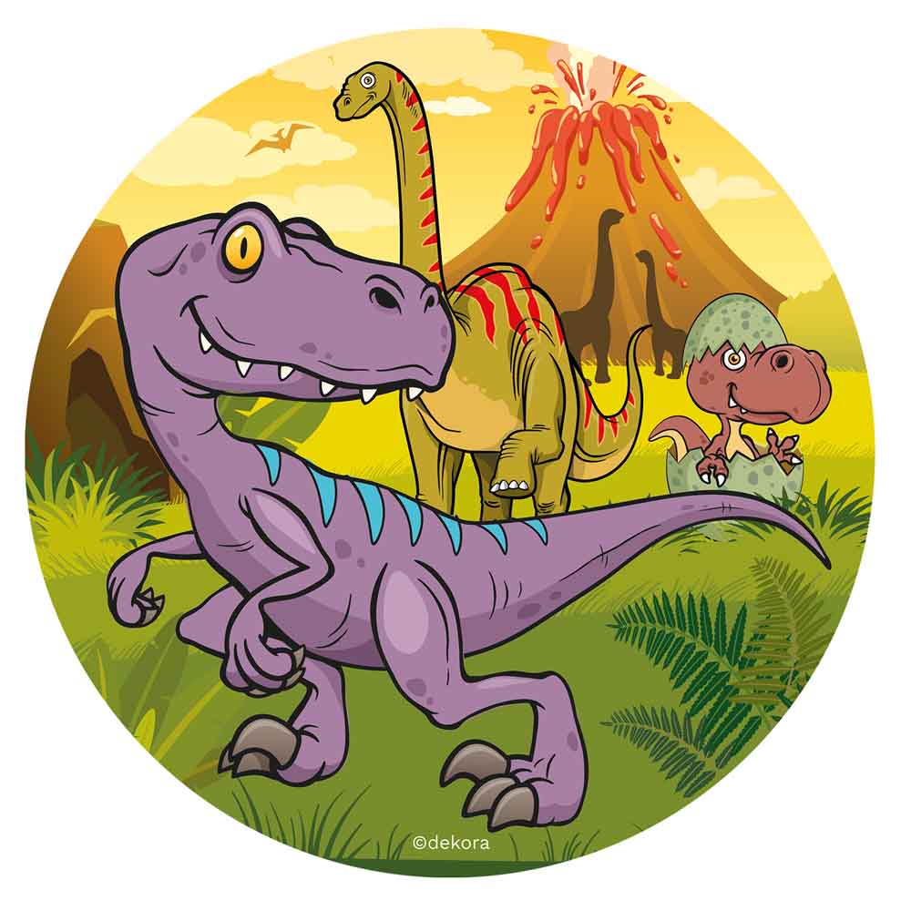Dinosaur Kageprint 20 cm – Sukkerfri Festpynt til Børnefester