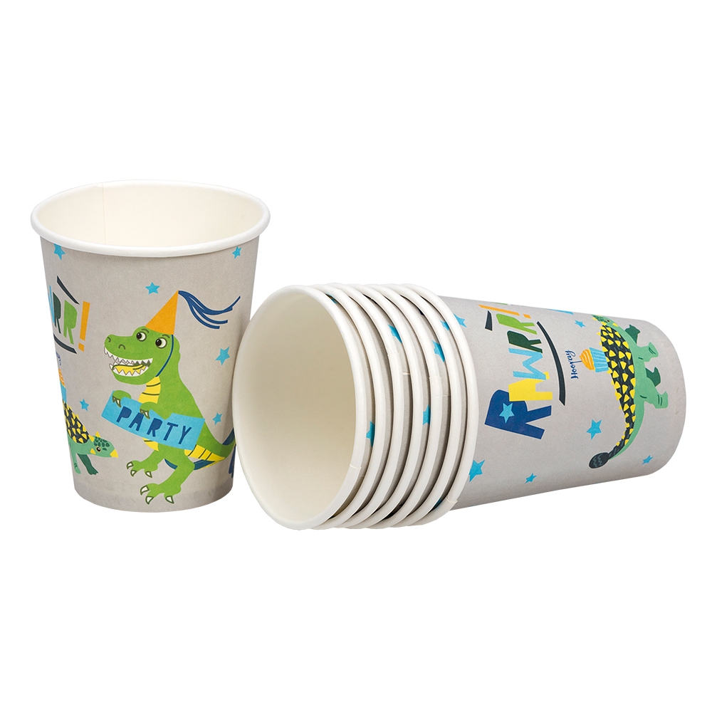 Dinosaur Tema Papkrus - 8 stk til festlige lejligheder