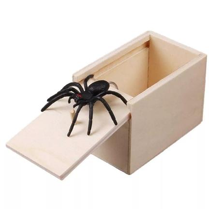 Edderkop Prank Box i Trækasse - Halloween Sjov!
