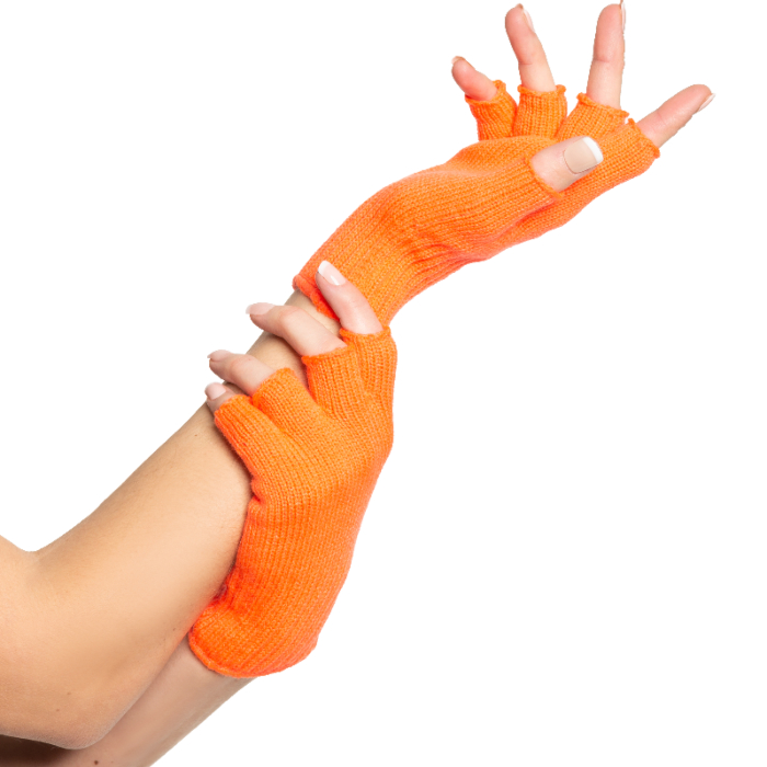 Fingerløse Neon Orange Handsker til Kvinder - Must-Have!