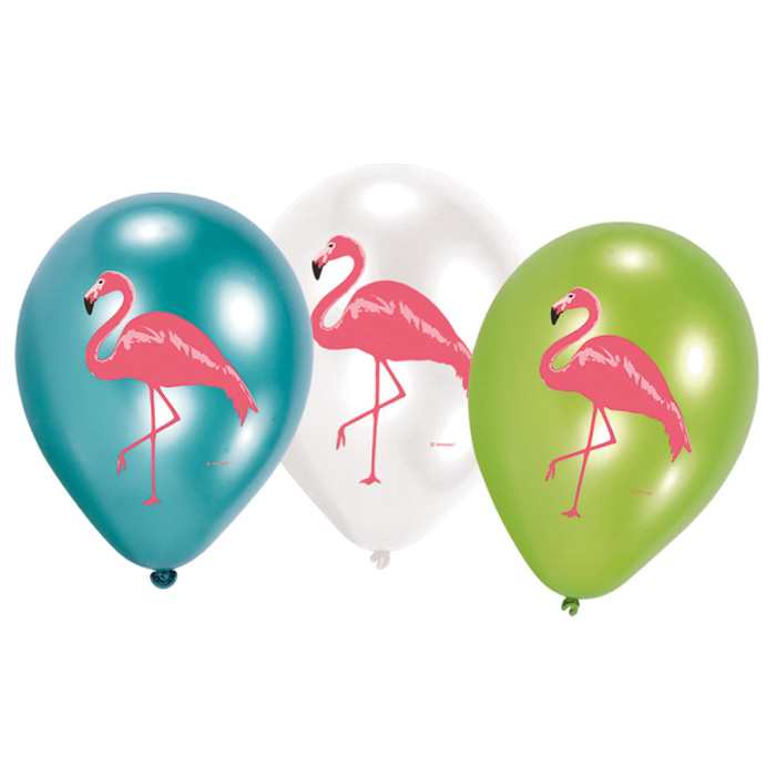 Flamingo Balloner - 6 stk. til Hawaii Tema Fest