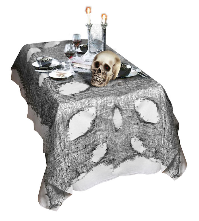 Flosset Sort Halloween Dug til Fest 60x300 cm