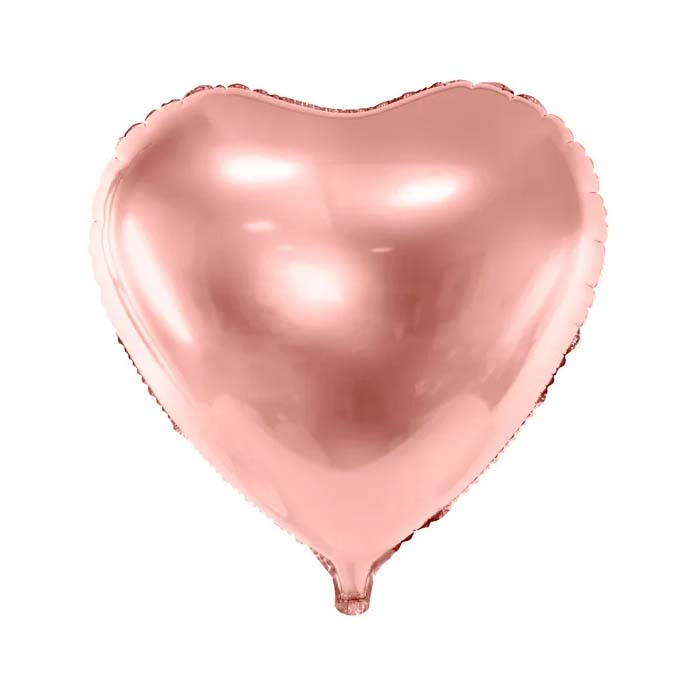 Folieballon Hjerte i Rose Gold - 45 cm på tilbud!