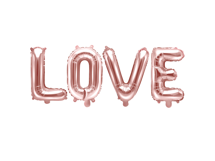 Folieballon Love i Rosa Gold - Perfekt til fest!