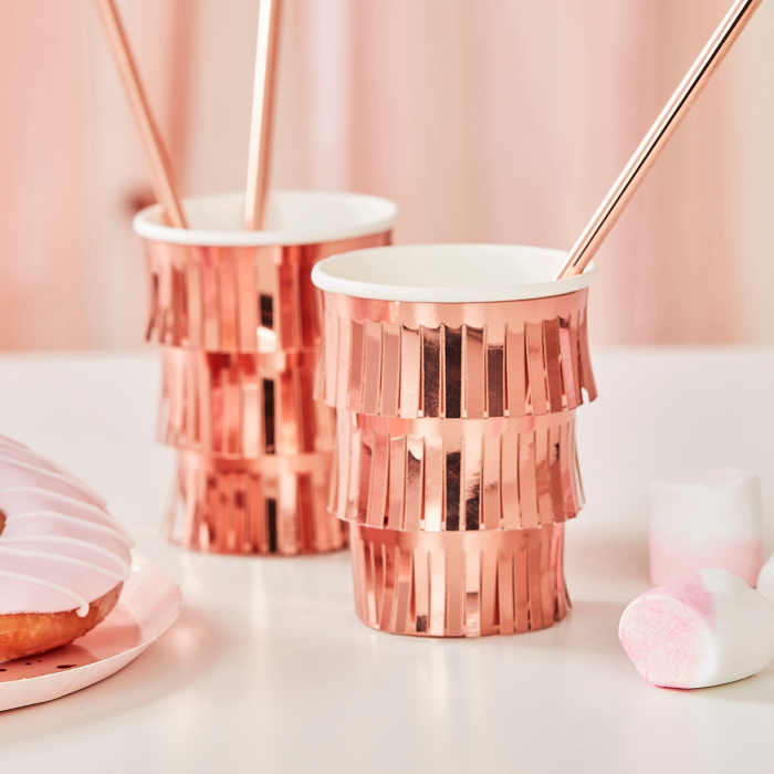 Frynse Krus i Rose Gold - 8 stk. 265 ml