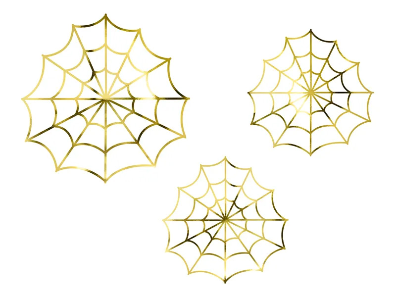 Guld Edderkoppespind til Halloween - Perfekt pynt!