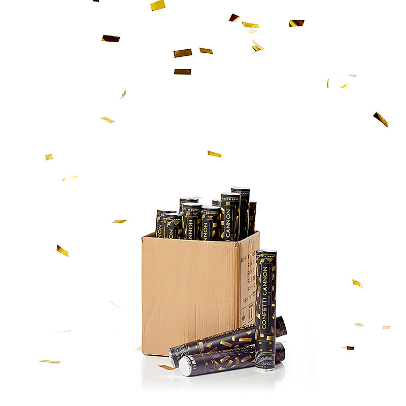 Guld Konfettirør 40   Partyvikings 50x Metallic Rektangulær