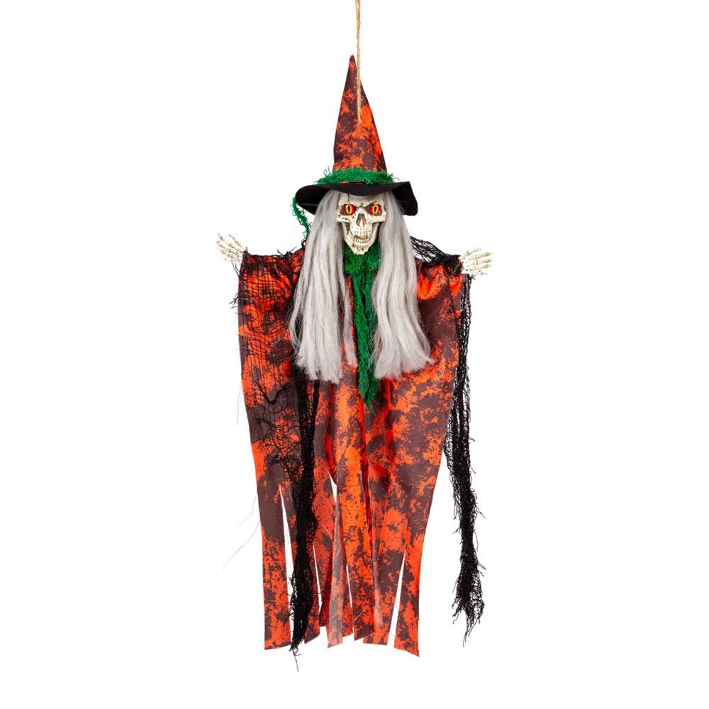 Skræmmende Heks med Skeletdetaljer til Halloween-dekoration