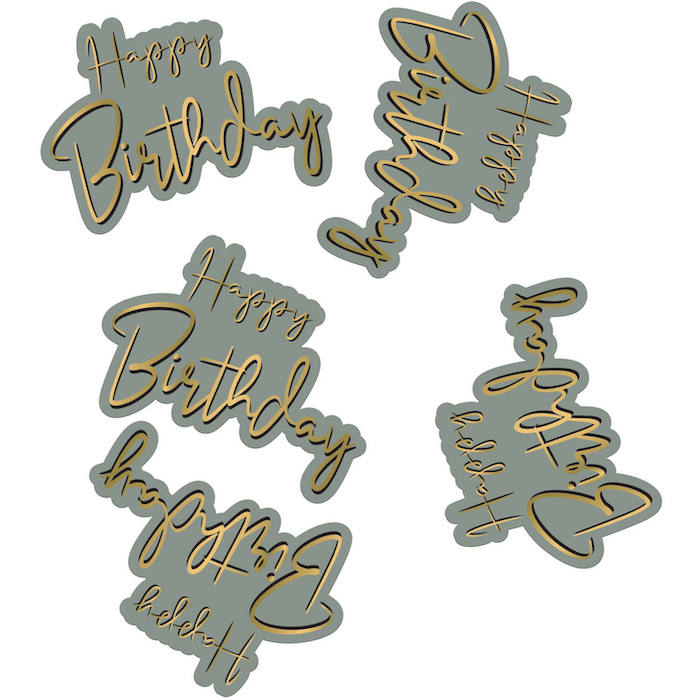 Happy Birthday Bordkonfetti   Golden Dawn 45x