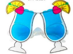 Hawaii Cocktail Solbriller i Blå - Festtilbehør