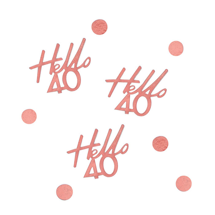 Hello 40 Rosegold Konfetti