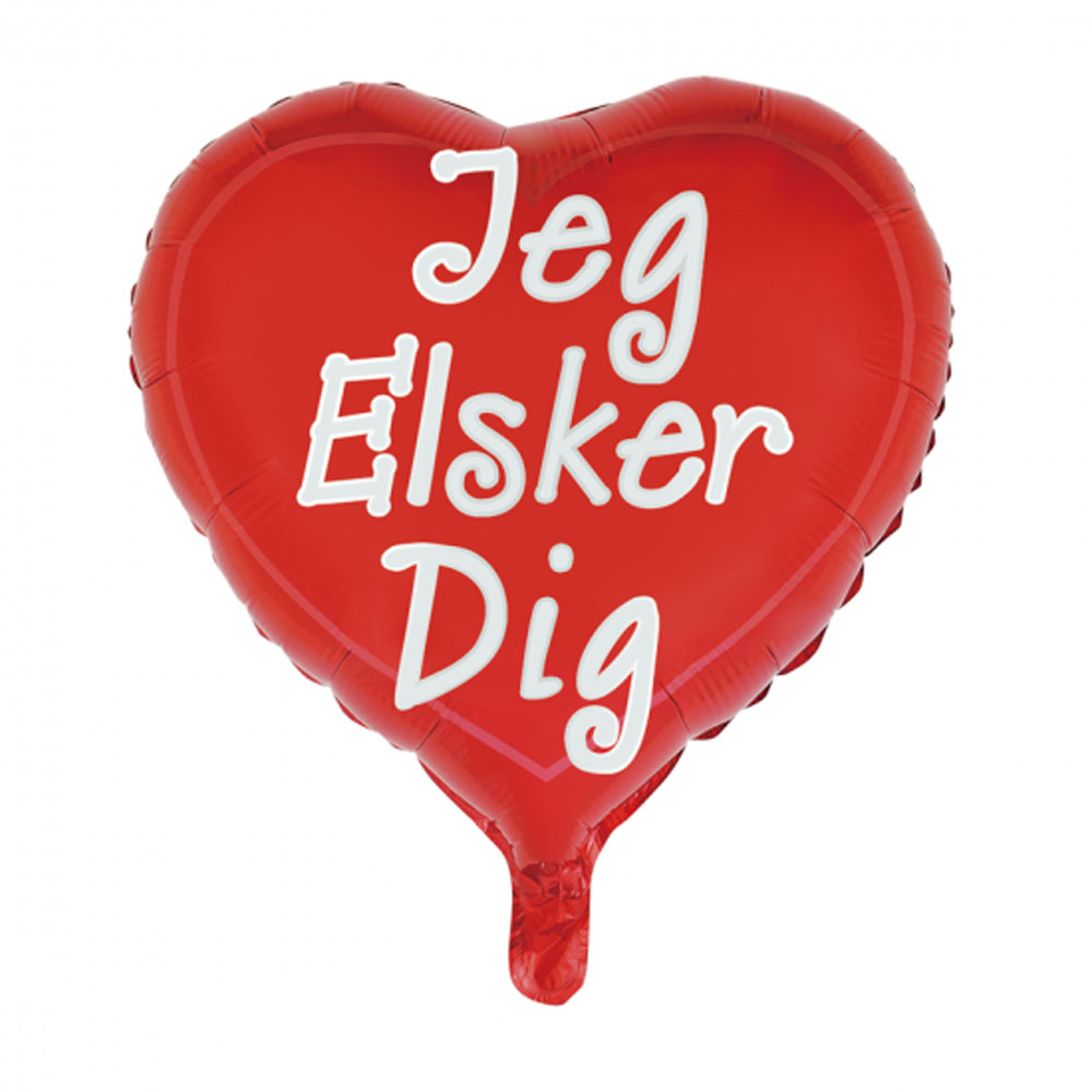 Rød Hjerteballon "Jeg Elsker Dig" til Kærlighedsfejringer