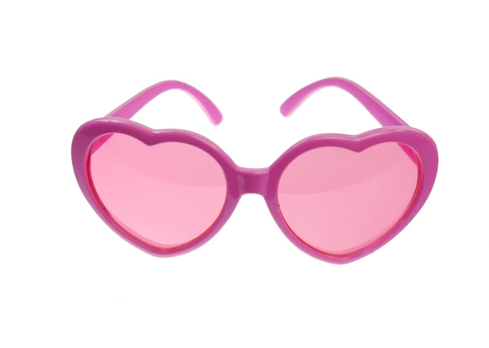 Hjertesolbriller i pink - Festlige solbriller til fest!