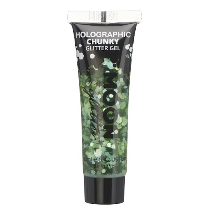 Holografisk Chunky Glitter Gel i Grøn - Festglimmer