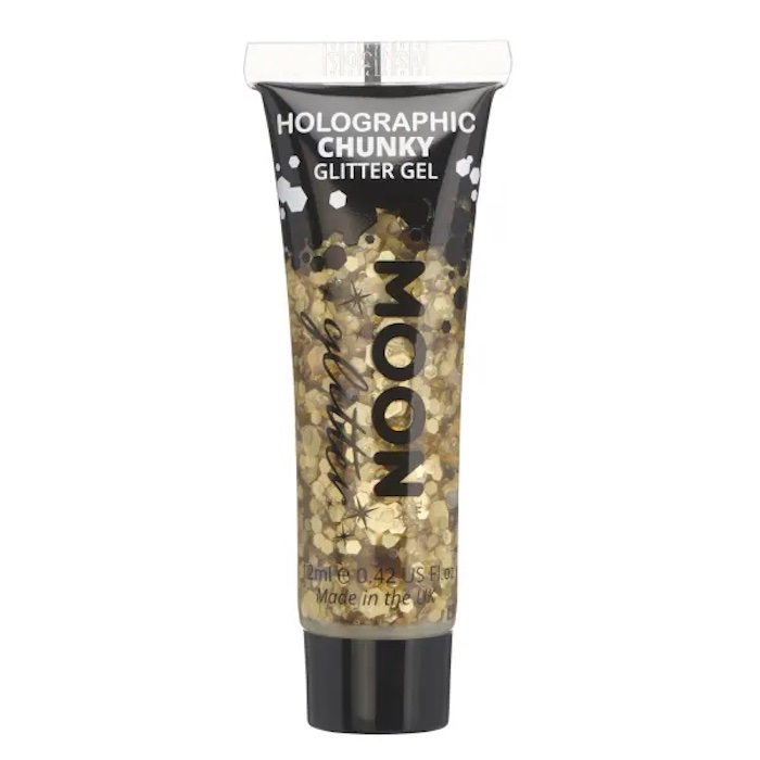 Holografisk Chunky Glitter Gel i Guld fra Moon Creations