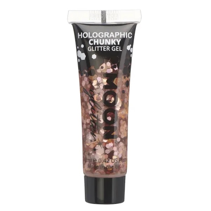 Holografisk Chunky Glitter Gel Rose Gold 12   Moon Creations