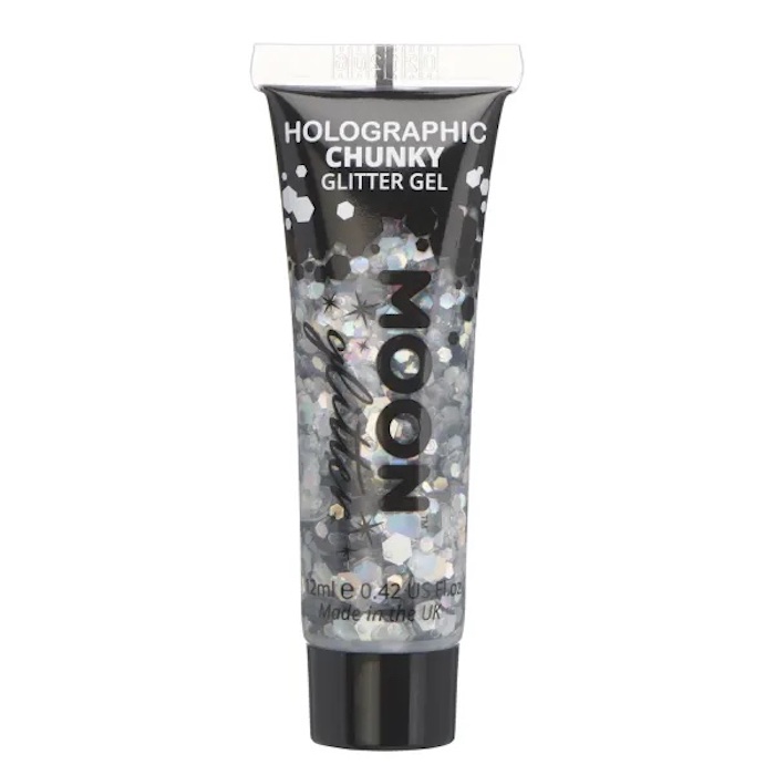 Holografisk Chunky Glitter Gel i Sølv fra Moon Creations