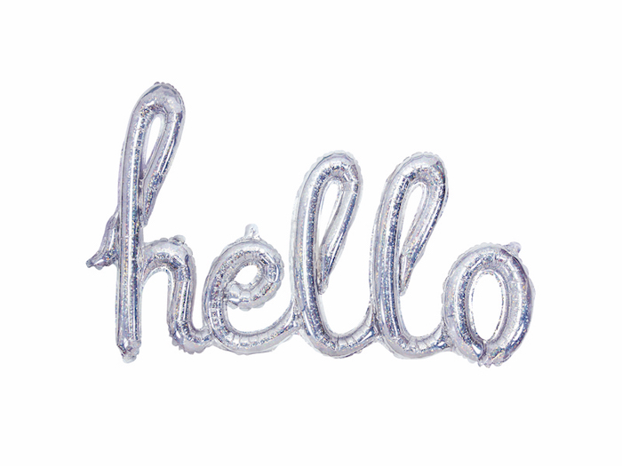 Holografisk Hello Folieballon til Fest 72 cm