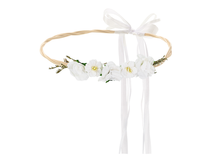 Hvid Blomsterkrans 18 cm til Festlige Begivenheder