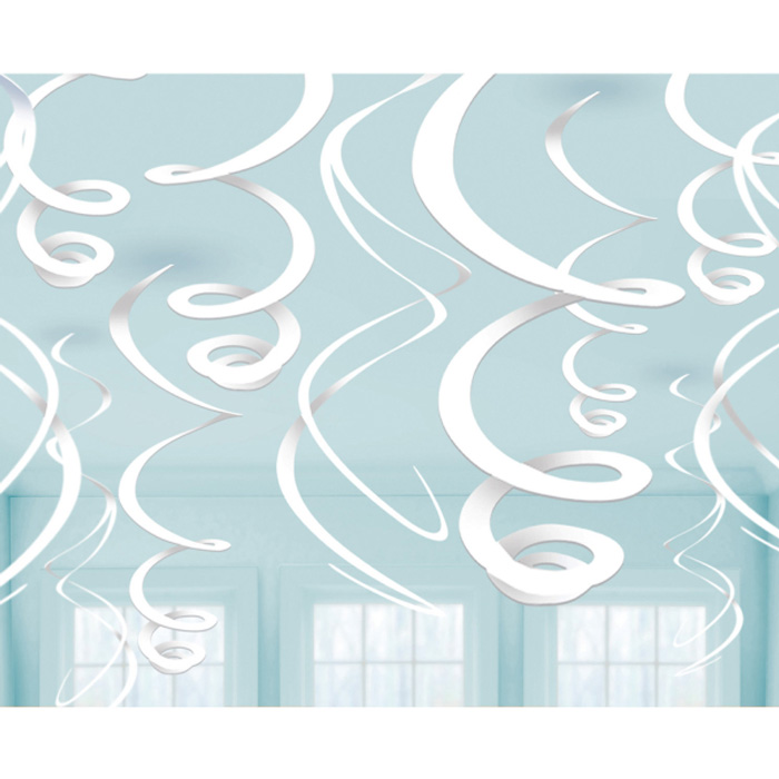 Hvide Swirls - 12 stk. til festlige anledninger