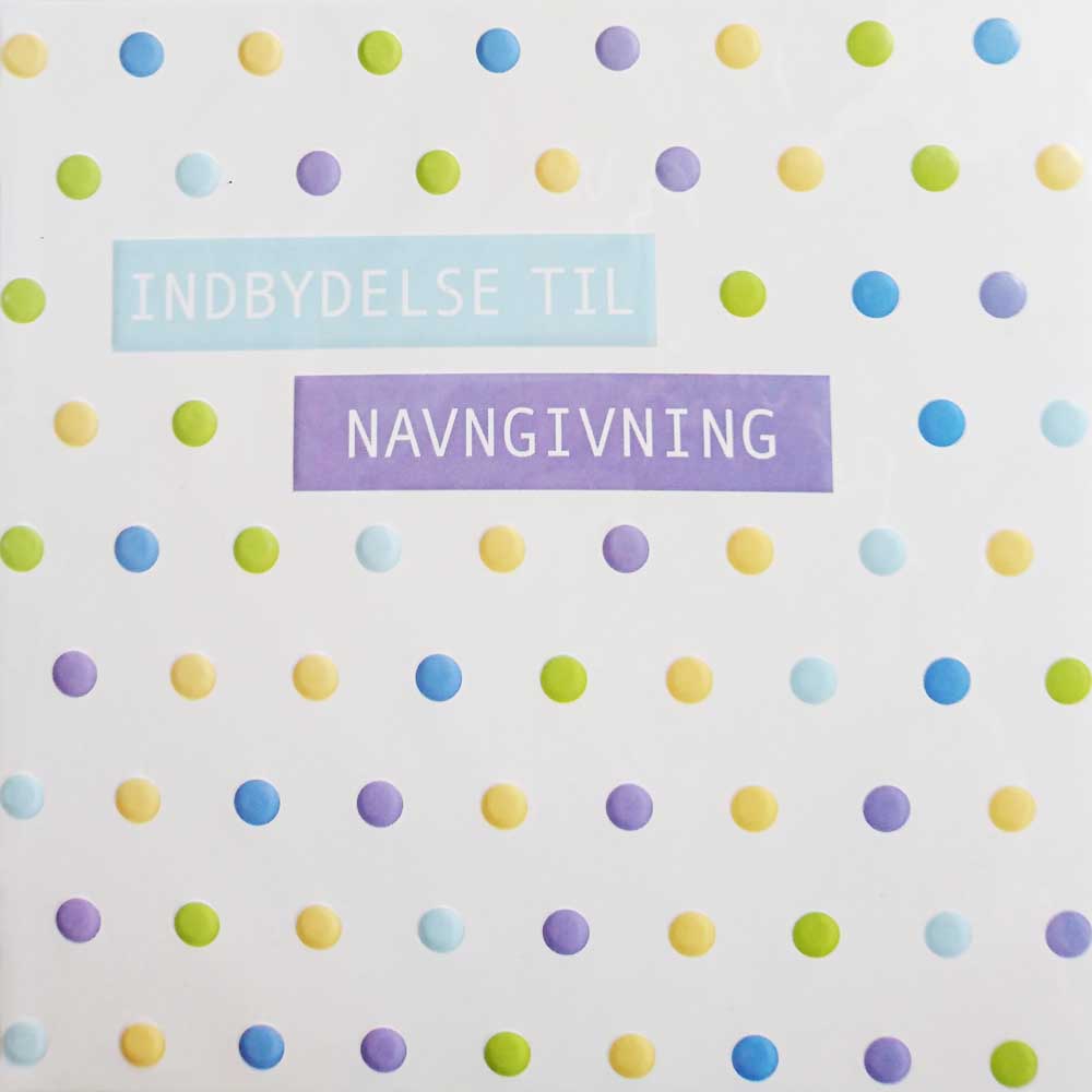Indbydelser til Drengs Navngivning – 5 stk. med kuverter