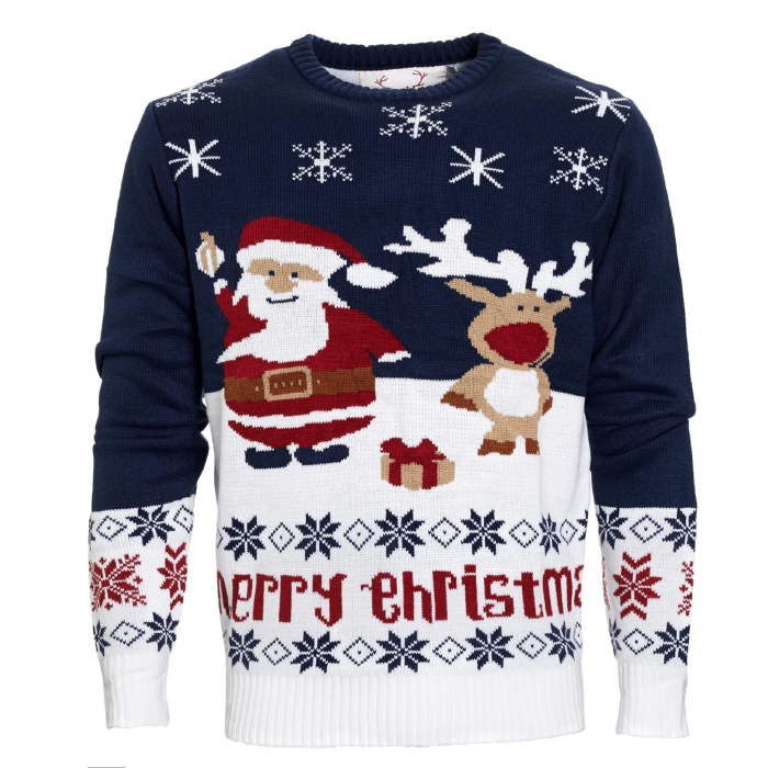 Julesweater Merry Christmas i økologisk bomuld
