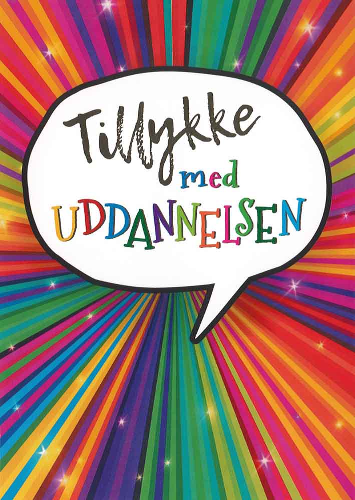 Uddannelsesfejring Kort med Kuvert – Tillykke! 1 stk.
