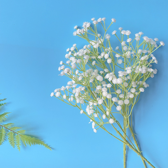 Kunstig Brudeslør med Blomster - Hvid 63 cm