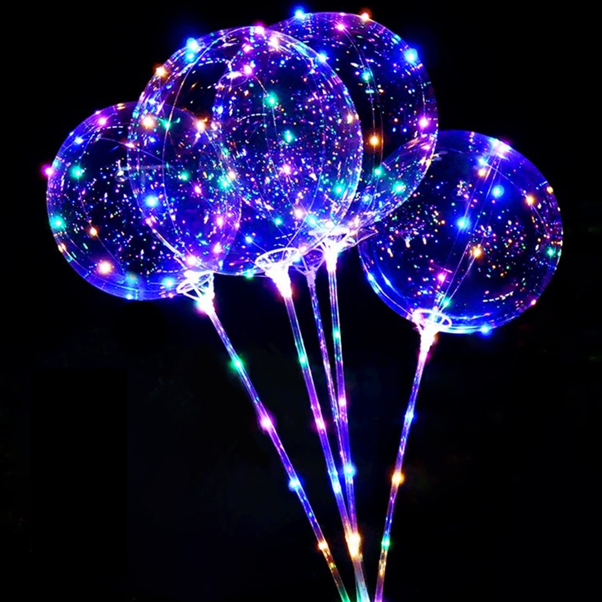 Multifarvet LED Ballon - Festlig Belysning til Din Fest