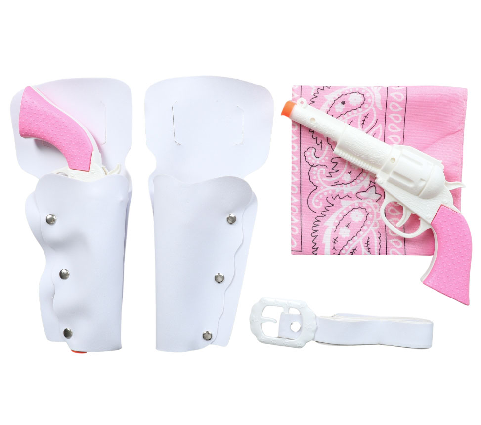 Lyserødt Cowboykit med Pistoler og Bandana til Festen