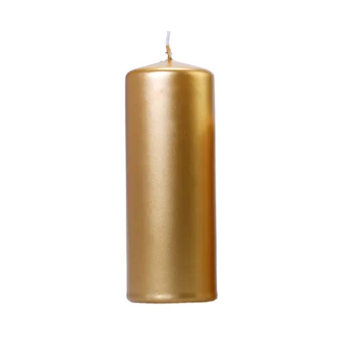 Metallic Guld Stearinlys til Fest - 6x 15 cm