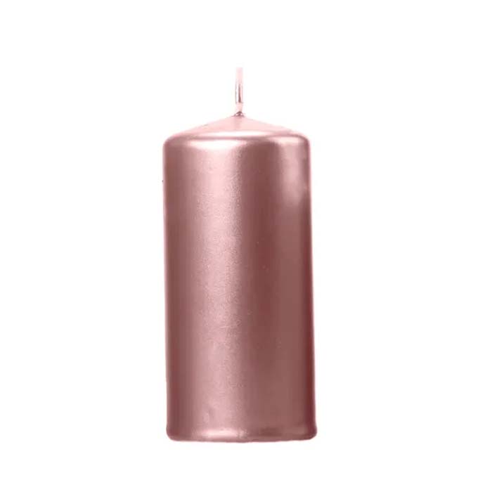 Metallic Rose Gold Stearinlys 6x12 cm til Festen