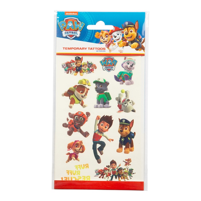 Midlertidige Paw Patrol Tatoveringer til Festen - 12 stk.