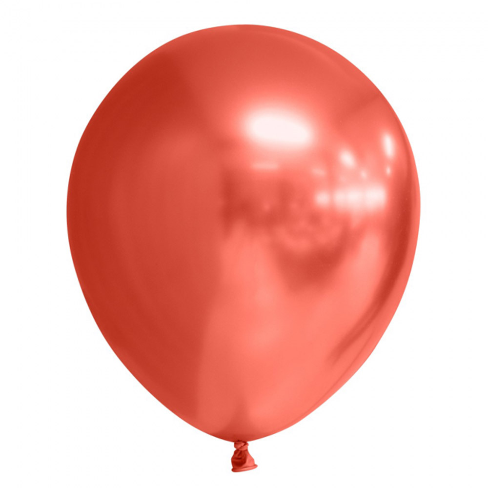 Spejl Chrome Røde Balloner - 10 Stk Festlig Dekoration