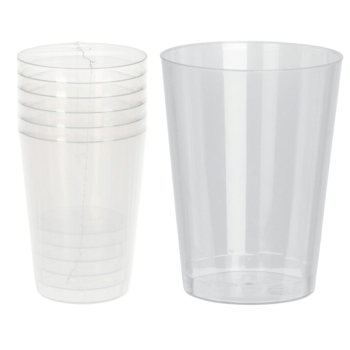 280 Ml Genanvendelige Drinksglas i Hård Plast - 6 stk.