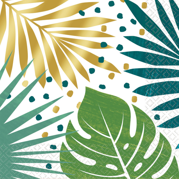 Monstera Palme Servietter - Natur Tema 16 stk.