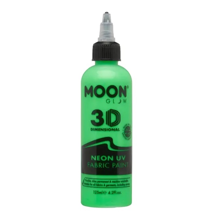 Neon UV Tekstilfarve Grøn - Moon Creations 125 ml