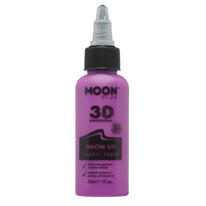 Neon Uv Tekstilfarve Lilla 30 ml - Uv-Fest Tilbud!