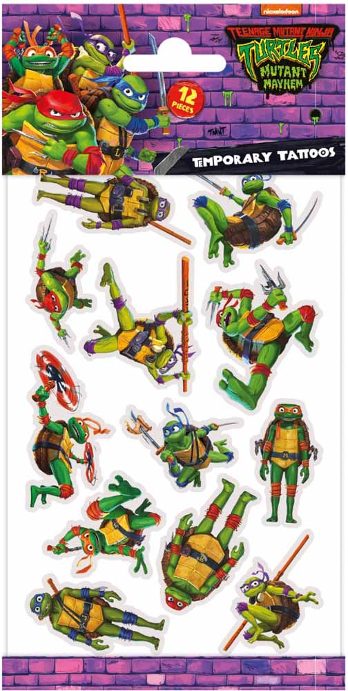 Ninja Turtles Midlertidige Tatoveringer – 12 Sjove Designs