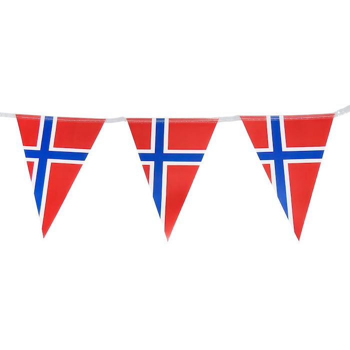 Norge Flagguirlande til Fest - Meter