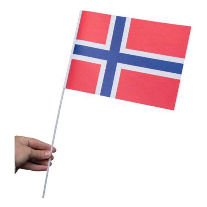 Norge Papirflag - 10 stk. til festlige lejligheder