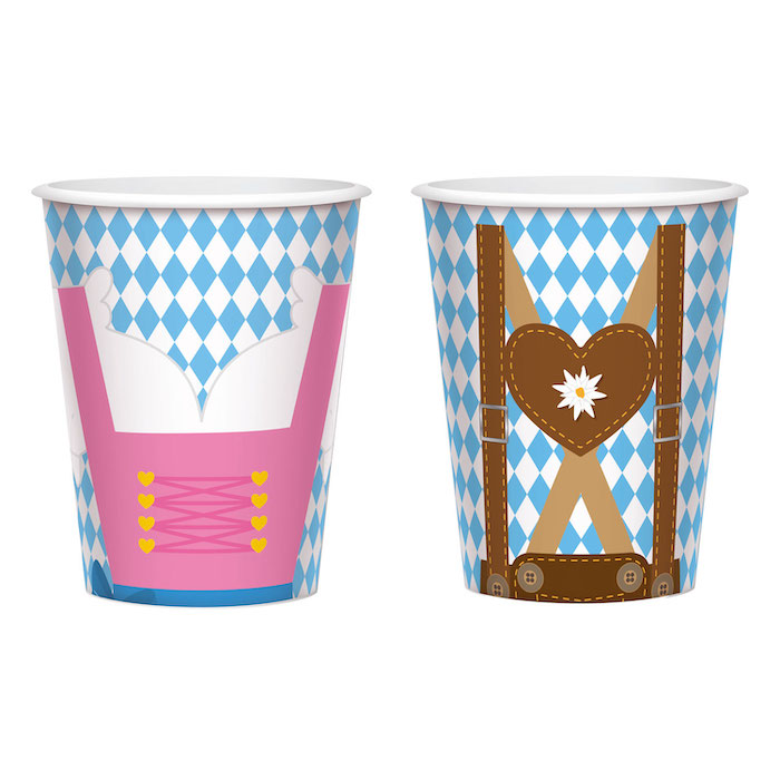 Oktoberfest Kopper Med Motiv - Sæt af 8 stk.