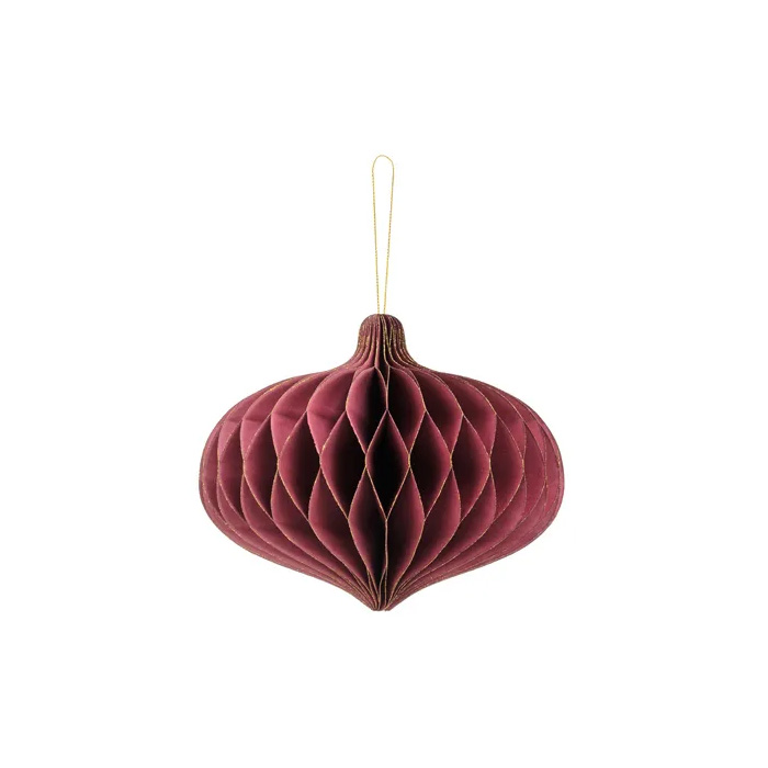 Oval Honeycomb Dekoration Mørkerød - Feststemning!