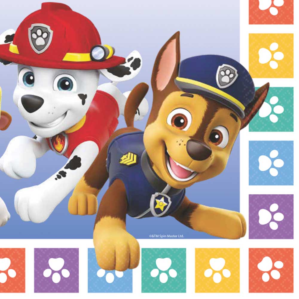 Paw Patrol Mighty Pups Servietter – 16 stk. Festtema!