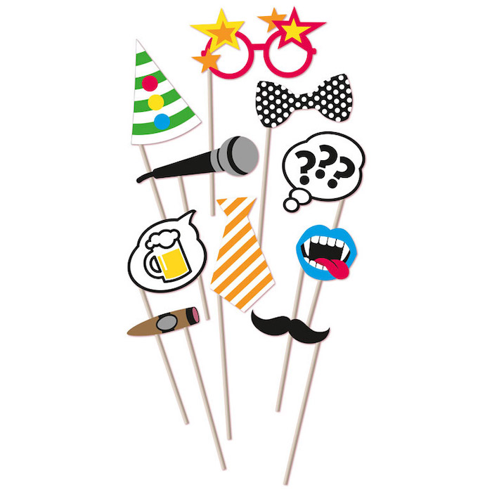 Mix af Photo Booth Rekvisitter - 10 Stk til Festen!